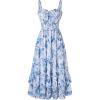 Beige Blue Floral