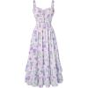 image:imageScarlet Darkness Womens Floral Cottagecore Dress Smocked A Line Casual Milkmaid Sundress with PocketsWhite Purple Floral