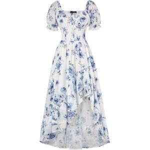 image:imageScarlet Darkness Corset Dresses for Women Summer 2026 Floral Wedding Guest Chiffon SundressBlue Floral
