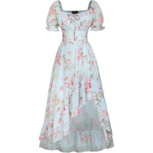 image:imageScarlet Darkness Corset Dresses for Women Summer 2026 Floral Wedding Guest Chiffon SundressBlue Flower