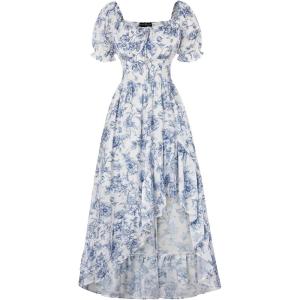 image:imageScarlet Darkness Corset Dresses for Women Summer 2026 Floral Wedding Guest Chiffon SundressBlue Line Floral