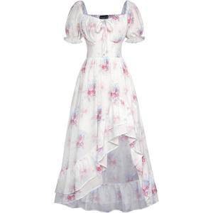 image:imageScarlet Darkness Corset Dresses for Women Summer 2026 Floral Wedding Guest Chiffon SundressColorful Flower