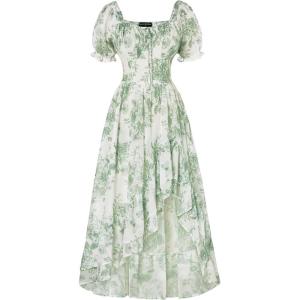 image:imageScarlet Darkness Corset Dresses for Women Summer 2026 Floral Wedding Guest Chiffon SundressGreen Floral