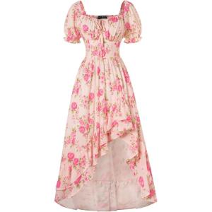 image:imageScarlet Darkness Corset Dresses for Women Summer 2026 Floral Wedding Guest Chiffon SundressPink Peony