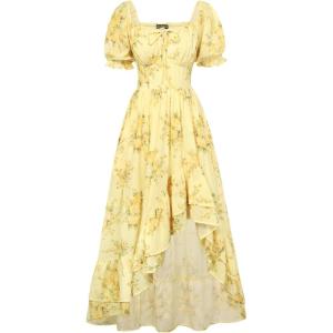 image:imageScarlet Darkness Corset Dresses for Women Summer 2026 Floral Wedding Guest Chiffon SundressYellow