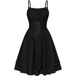 image:imageScarlet Darkness Corset Mini Dress for Women Teens Fairy Chiffon Sundress Graduation DressesBlack