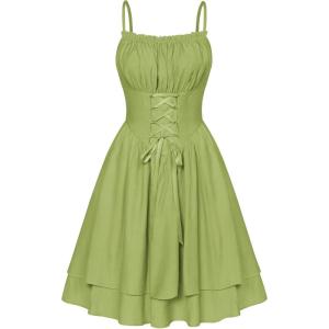 image:imageScarlet Darkness Corset Mini Dress for Women Teens Fairy Chiffon Sundress Graduation DressesGray Green