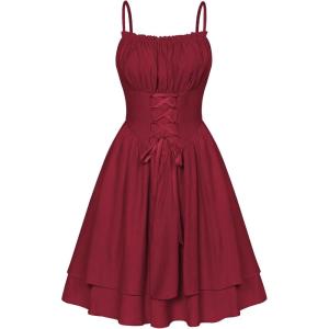 image:imageScarlet Darkness Corset Mini Dress for Women Teens Fairy Chiffon Sundress Graduation DressesWine Red