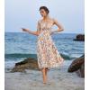 image:imageSCARLET DARKNESS Womens Floral Midi Dress Corset Sundresses 2026 Summer Spring Vacation Milkmaid DressesBeige Orange Floral