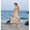 image:imageSCARLET DARKNESS Womens Floral Midi Dress Corset Sundresses 2026 Summer Spring Vacation Milkmaid DressesBeige Orange Floral