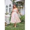 image:imageSCARLET DARKNESS Womens Floral Midi Dress Corset Sundresses 2026 Summer Spring Vacation Milkmaid DressesBeige Pink Floral