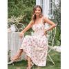 image:imageSCARLET DARKNESS Womens Floral Midi Dress Corset Sundresses 2026 Summer Spring Vacation Milkmaid DressesBeige Pink Floral
