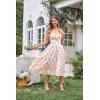 image:imageSCARLET DARKNESS Womens Floral Midi Dress Corset Sundresses 2026 Summer Spring Vacation Milkmaid DressesBeige Pink Floral