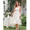 image:imageSCARLET DARKNESS Womens Floral Midi Dress Corset Sundresses 2026 Summer Spring Vacation Milkmaid DressesBeige Purple Floral