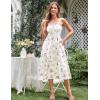 image:imageSCARLET DARKNESS Womens Floral Midi Dress Corset Sundresses 2026 Summer Spring Vacation Milkmaid DressesBeige Purple Floral