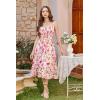 image:imageSCARLET DARKNESS Womens Floral Midi Dress Corset Sundresses 2026 Summer Spring Vacation Milkmaid DressesBeige Rosered Floral