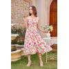 image:imageSCARLET DARKNESS Womens Floral Midi Dress Corset Sundresses 2026 Summer Spring Vacation Milkmaid DressesBeige Rosered Floral
