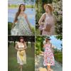 image:imageSCARLET DARKNESS Womens Floral Midi Dress Corset Sundresses 2026 Summer Spring Vacation Milkmaid DressesBlue Purple Floral
