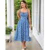 image:imageSCARLET DARKNESS Womens Floral Midi Dress Corset Sundresses 2026 Summer Spring Vacation Milkmaid DressesBlue White Floral
