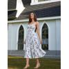 image:imageSCARLET DARKNESS Womens Floral Midi Dress Corset Sundresses 2026 Summer Spring Vacation Milkmaid DressesNavy White Floral