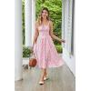 image:imageSCARLET DARKNESS Womens Floral Midi Dress Corset Sundresses 2026 Summer Spring Vacation Milkmaid DressesPink and Green