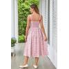 image:imageSCARLET DARKNESS Womens Floral Midi Dress Corset Sundresses 2026 Summer Spring Vacation Milkmaid DressesPink and Green