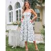 image:imageSCARLET DARKNESS Womens Floral Midi Dress Corset Sundresses 2026 Summer Spring Vacation Milkmaid DressesWhite Blue