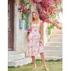 image:imageSCARLET DARKNESS Womens Floral Midi Dress Corset Sundresses 2026 Summer Spring Vacation Milkmaid DressesWhite Pink Big Floral
