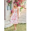 image:imageSCARLET DARKNESS Womens Floral Midi Dress Corset Sundresses 2026 Summer Spring Vacation Milkmaid DressesWhite Pink Big Floral