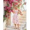 image:imageSCARLET DARKNESS Womens Floral Midi Dress Corset Sundresses 2026 Summer Spring Vacation Milkmaid DressesWhite Pink Big Floral