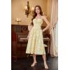 image:imageSCARLET DARKNESS Womens Floral Midi Dress Corset Sundresses 2026 Summer Spring Vacation Milkmaid DressesWhite Yellow Floral