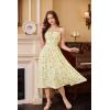 image:imageSCARLET DARKNESS Womens Floral Midi Dress Corset Sundresses 2026 Summer Spring Vacation Milkmaid DressesWhite Yellow Floral