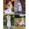 image:imageSCARLET DARKNESS Womens Floral Midi Dress Corset Sundresses 2026 Summer Spring Vacation Milkmaid DressesWhite Yellow Floral