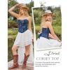 image:imageScarlet Darkness Corset Tops for Women Renaissance Floral Bustier Western Concert Going Out TopNavy