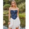 image:imageScarlet Darkness Corset Tops for Women Renaissance Floral Bustier Western Concert Going Out TopNavy