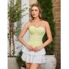 image:imageScarlet Darkness Corset Tops for Women Renaissance Floral Bustier Western Concert Going Out TopYellow