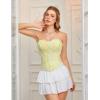 image:imageScarlet Darkness Corset Tops for Women Renaissance Floral Bustier Western Concert Going Out TopYellow