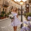 image:imageScarlet Darkness Floral Mini Dress for Women Teens Summer 2026 Fairy Corset Sundress Graduation DressesPurple Floral