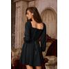 image:imageScarlet Darkness Renaissance Corset Dress Long Sleeve Mini Dresses for Women Fishbone Fall Wedding Guest Party DressBlack