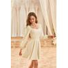 image:imageScarlet Darkness Renaissance Corset Dress Long Sleeve Mini Dresses for Women Fishbone Fall Wedding Guest Party DressChampagne