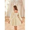 image:imageScarlet Darkness Renaissance Corset Dress Long Sleeve Mini Dresses for Women Fishbone Fall Wedding Guest Party DressChampagne