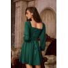 image:imageScarlet Darkness Renaissance Corset Dress Long Sleeve Mini Dresses for Women Fishbone Fall Wedding Guest Party DressGreen