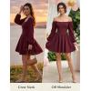 image:imageScarlet Darkness Renaissance Corset Dress Long Sleeve Mini Dresses for Women Fishbone Fall Wedding Guest Party DressRed