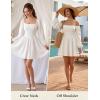 image:imageScarlet Darkness Renaissance Corset Dress Long Sleeve Mini Dresses for Women Fishbone Fall Wedding Guest Party DressWhite