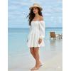 image:imageScarlet Darkness Renaissance Corset Dress Long Sleeve Mini Dresses for Women Fishbone Fall Wedding Guest Party DressWhite