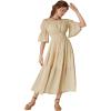 image:imageScarlet Darkness Renaissance Costume Women Maxi Tiered Long Dresses Cottagecore DressApricot