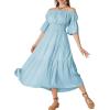 image:imageScarlet Darkness Renaissance Costume Women Maxi Tiered Long Dresses Cottagecore DressSky Blue