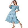 image:imageScarlet Darkness Renaissance Costume Women Maxi Tiered Long Dresses Cottagecore DressSky Blue