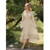image:imageScarlet Darkness Renaissance Dress Women Off Shoulder Bell Sleeve Peasant Pirate DressApricot