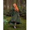 image:imageScarlet Darkness Renaissance Dress Women Off Shoulder Bell Sleeve Peasant Pirate DressArmy Green